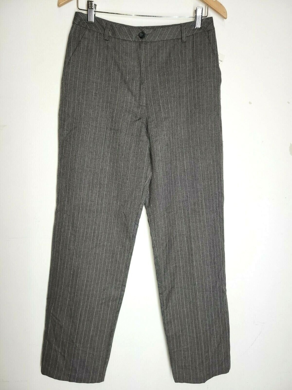 NWT- Evan-Picone Women's Straight Pants Gray Striped Stretch Size 8 New